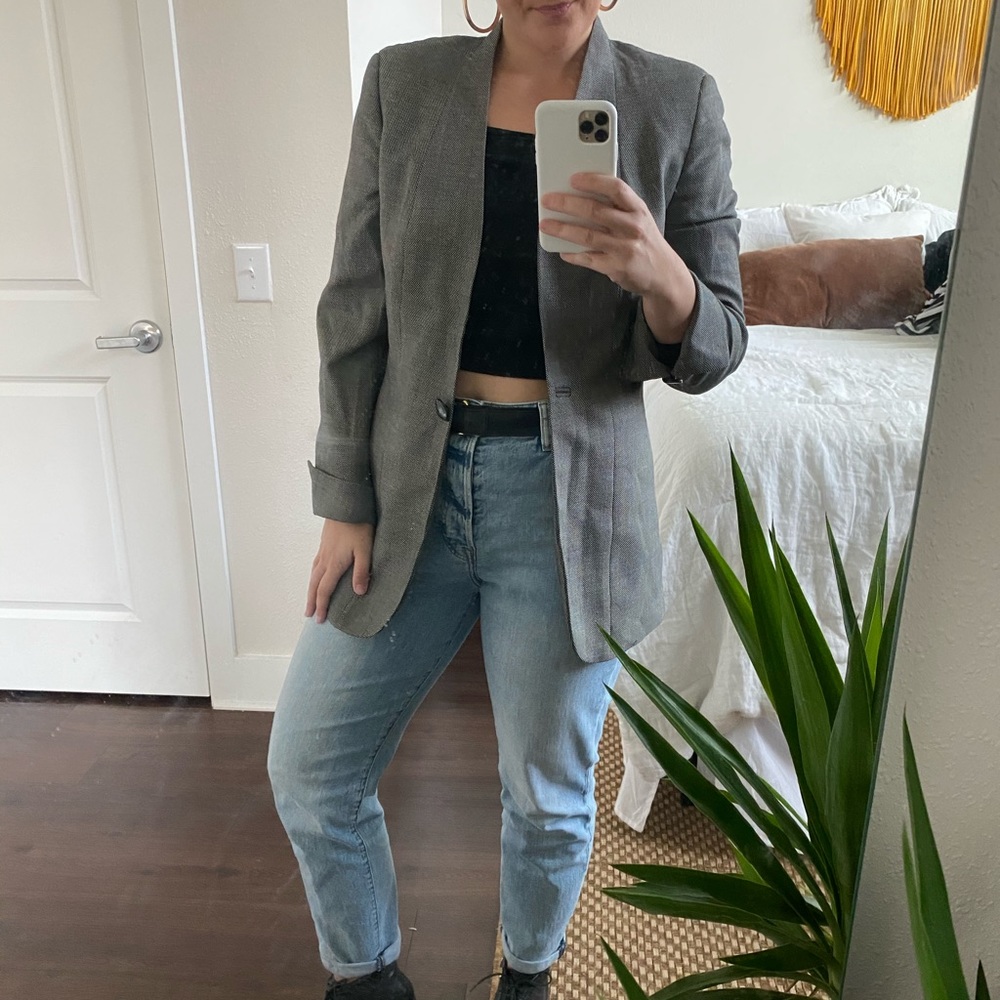 Black and white blazer